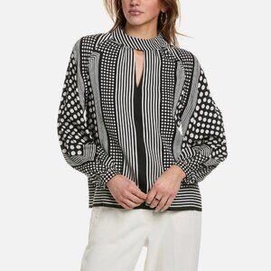 Elie Tahari The Olivia Silk-Blend Blouse NWT - Flaw